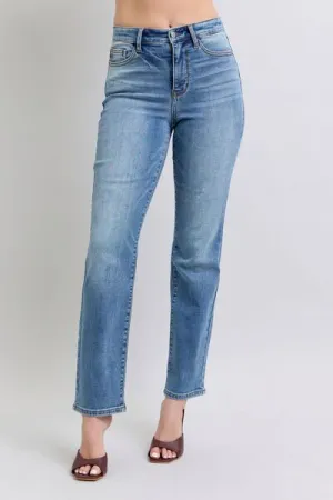 Judy Blue Full Size Run Vintage Wash Thermal Straight Jeans ONLINE EXCLUSIVE