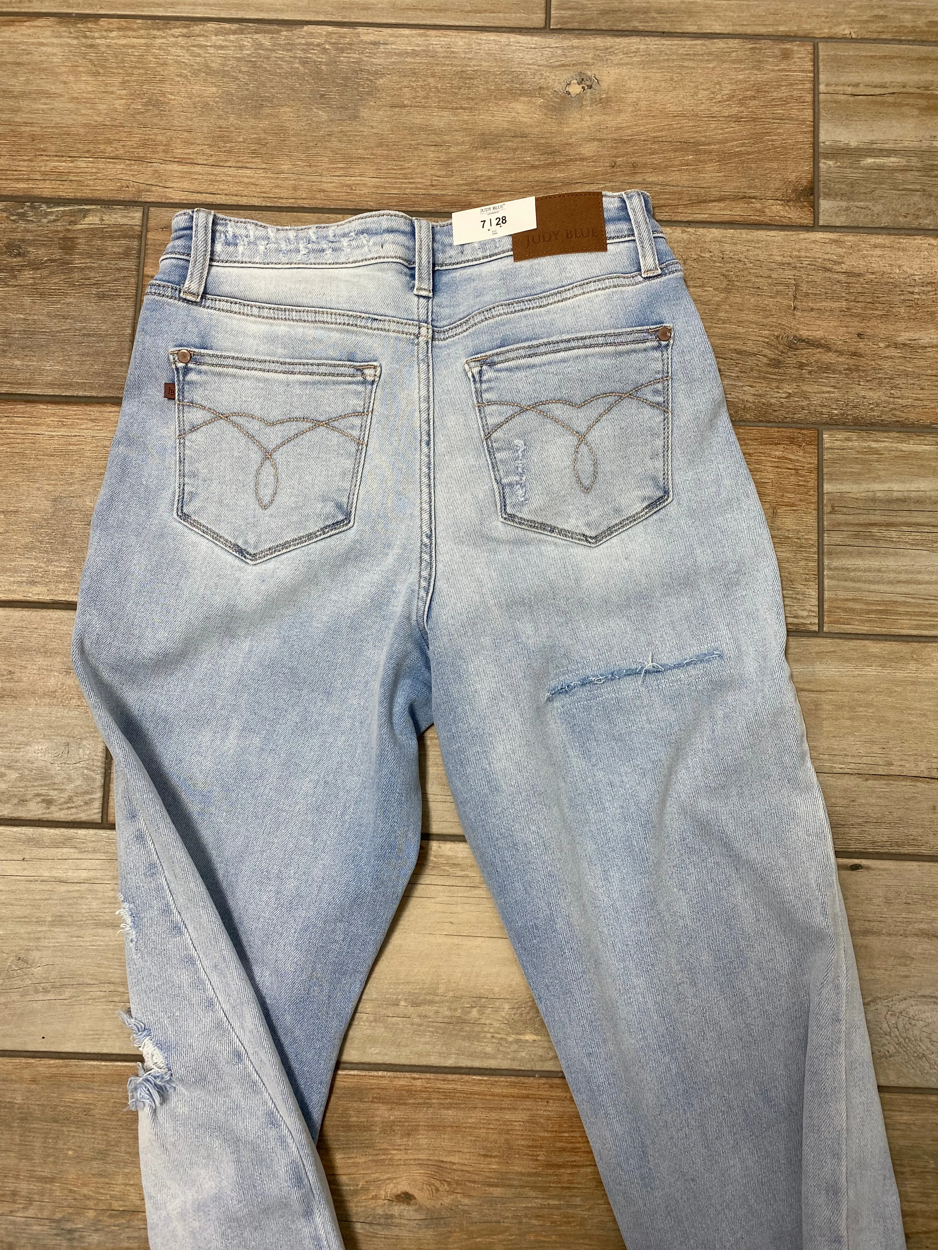 Judy Blue High Waist Destroyed 90s Straight Jeans