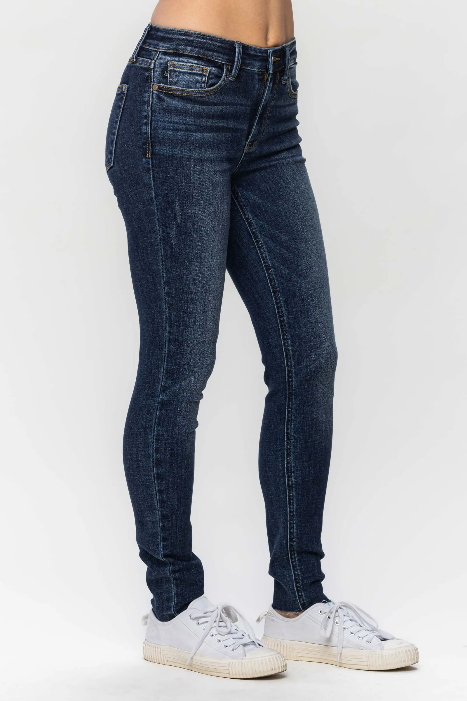 Judy Blue Mid Rise Vintage Raw Hem Skinny