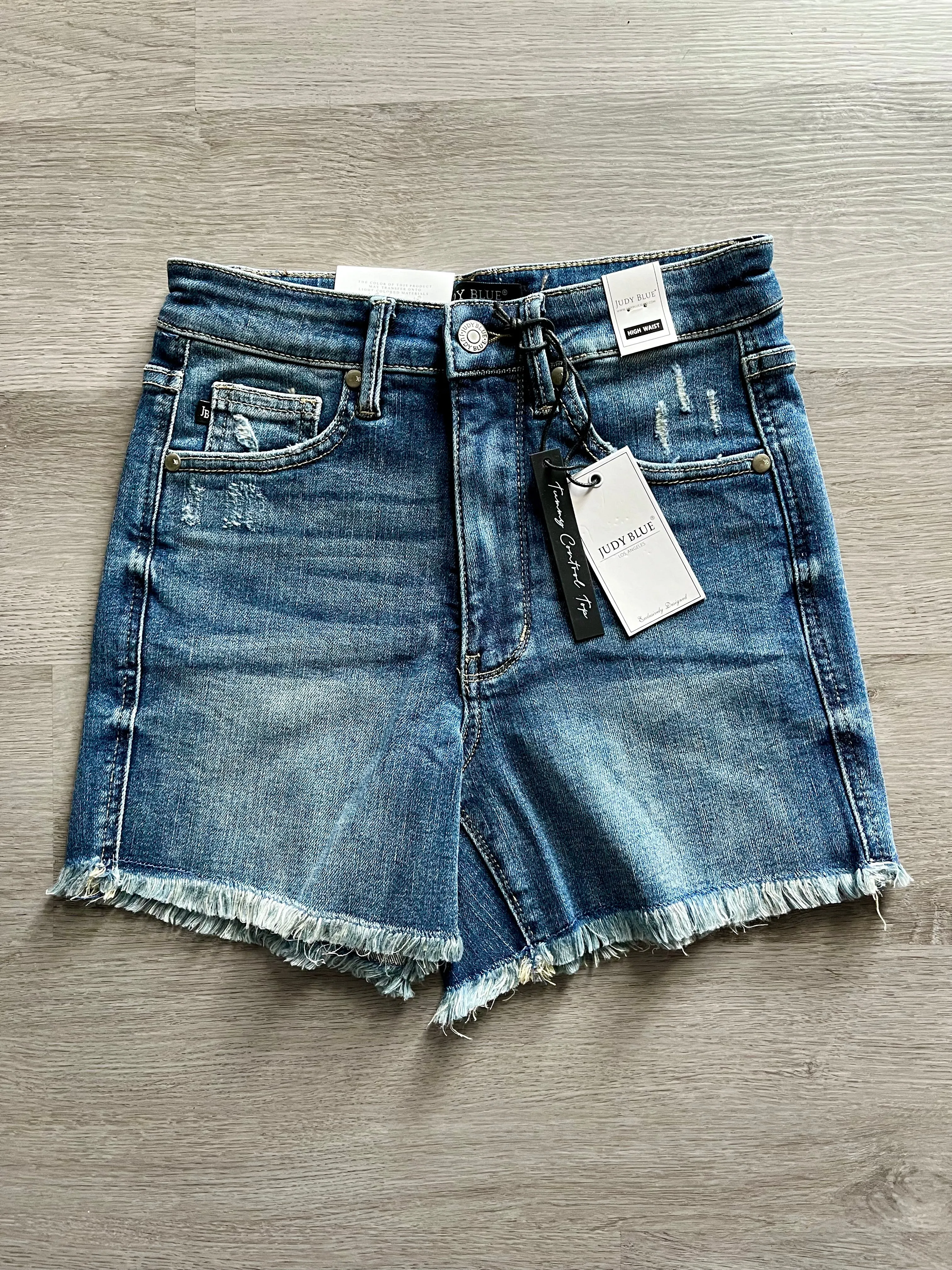 Judy Blue Tummy Control Frayed Hem Short