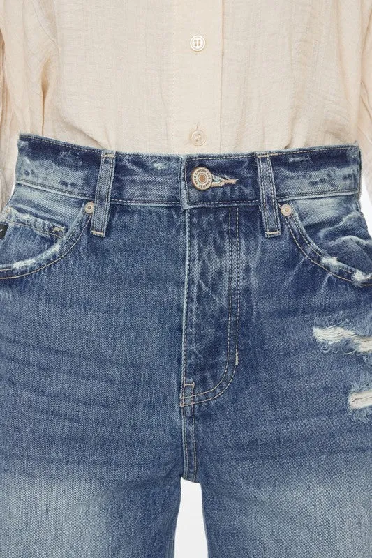 Kan Can Ultra High-Rise Distressed 90s Flare