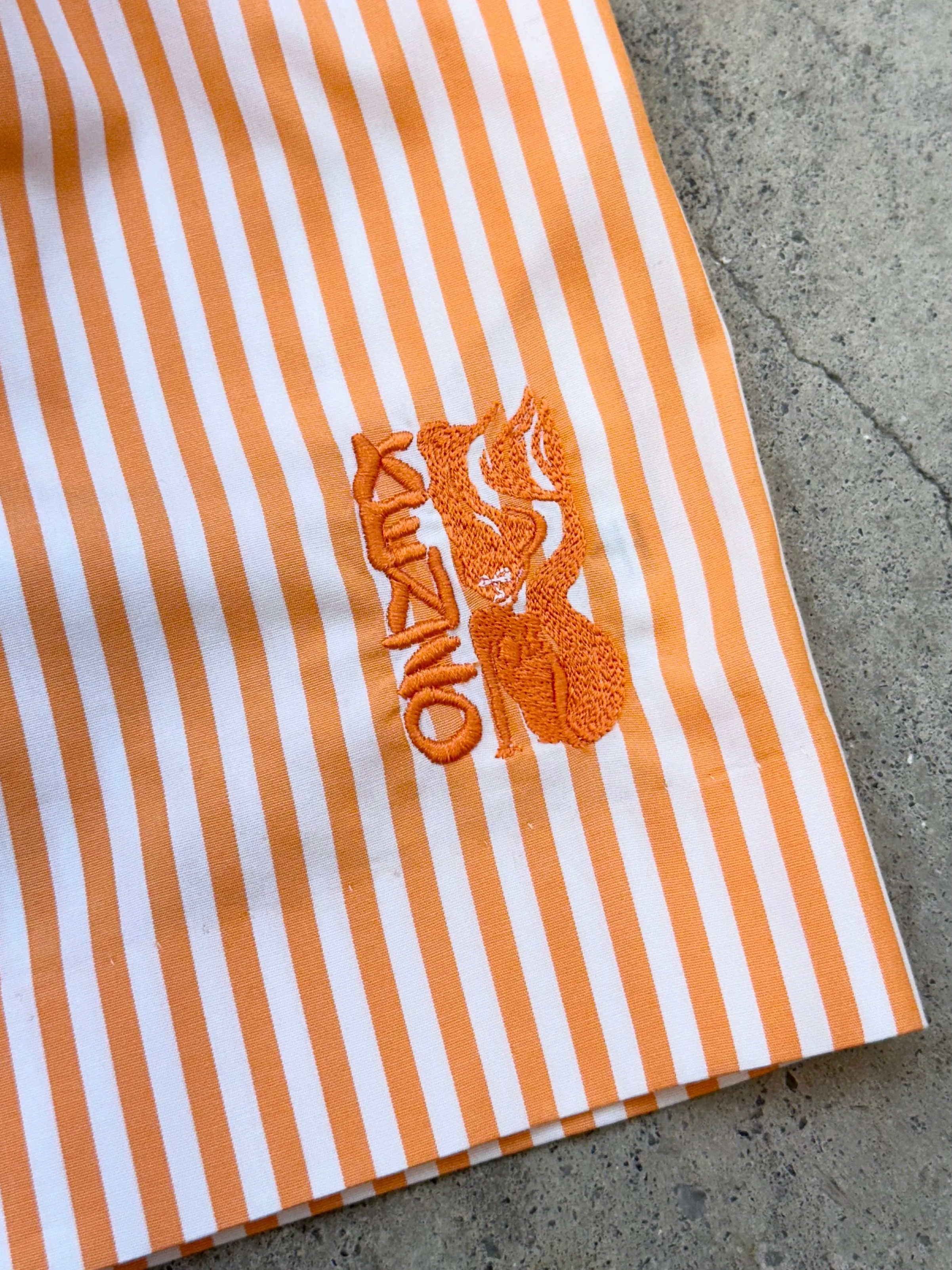 Kenzo Pinstripe Logo Shorts