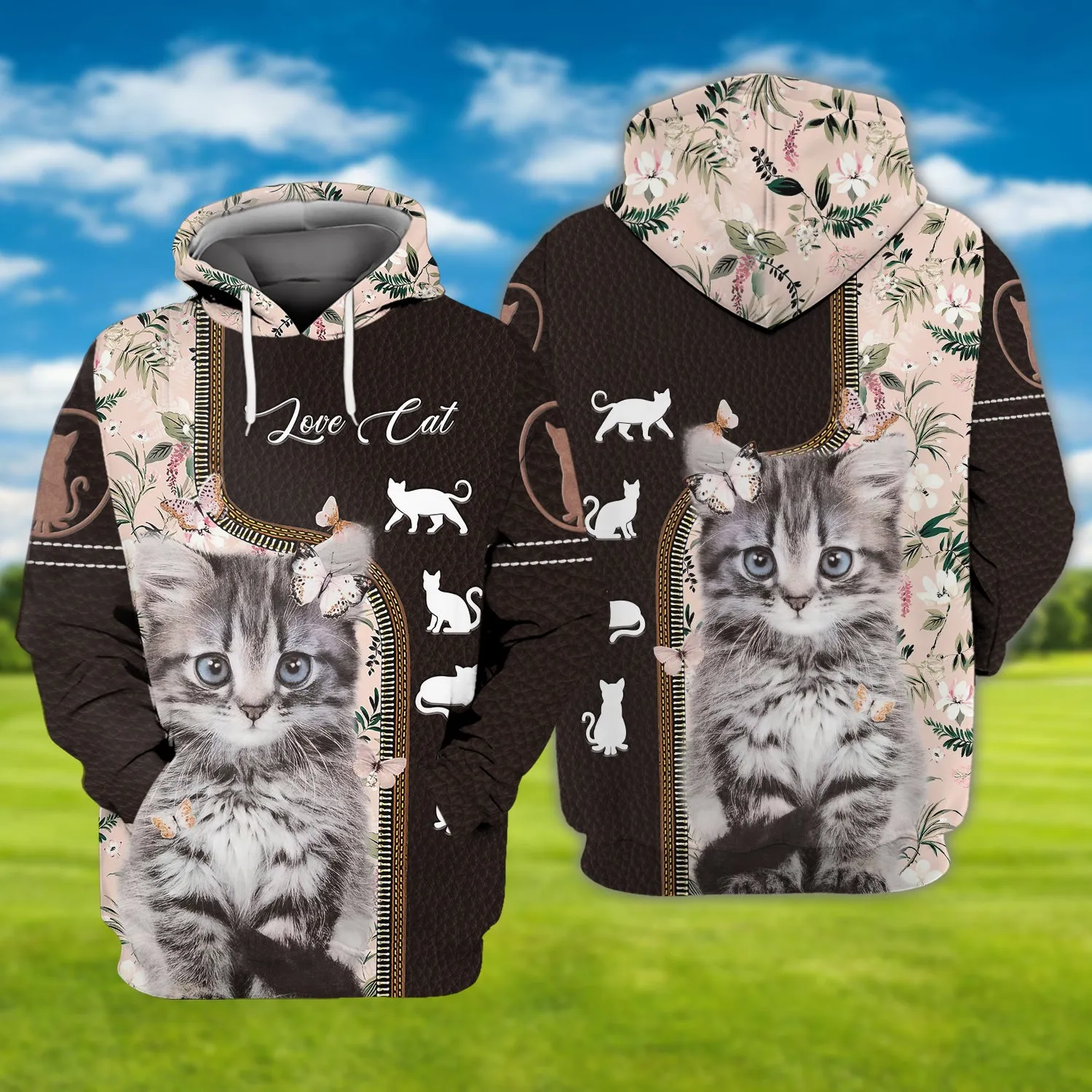 Kittens Pink Love Cats 3D Shirts Design, Hoodie T Shirt