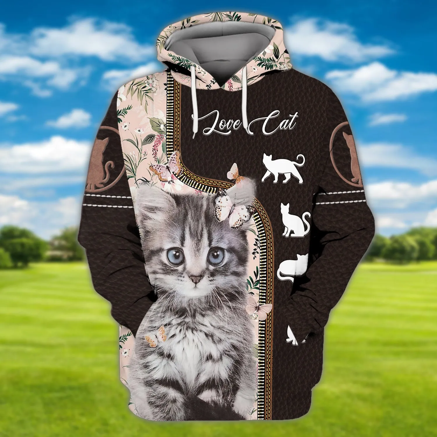 Kittens Pink Love Cats 3D Shirts Design, Hoodie T Shirt