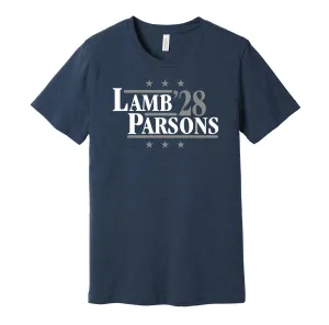 Lamb & Parsons '28 - Dallas Football Legends Political Campaign Parody T-Shirt - Hyper Than Hype Shirts