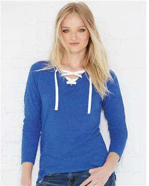 LAT Women's Jersey Lace-Up Long Sleeve T-Shirt - 3538