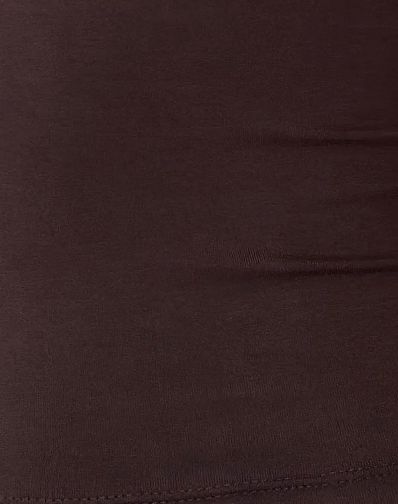 Leisle Frill Top in Bitter Chocolate