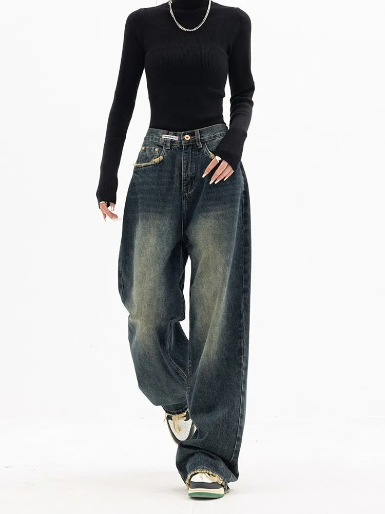 Lena - Vintage Baggy Jeans voor Dames | Blauwe Streetwear van Zephyras
