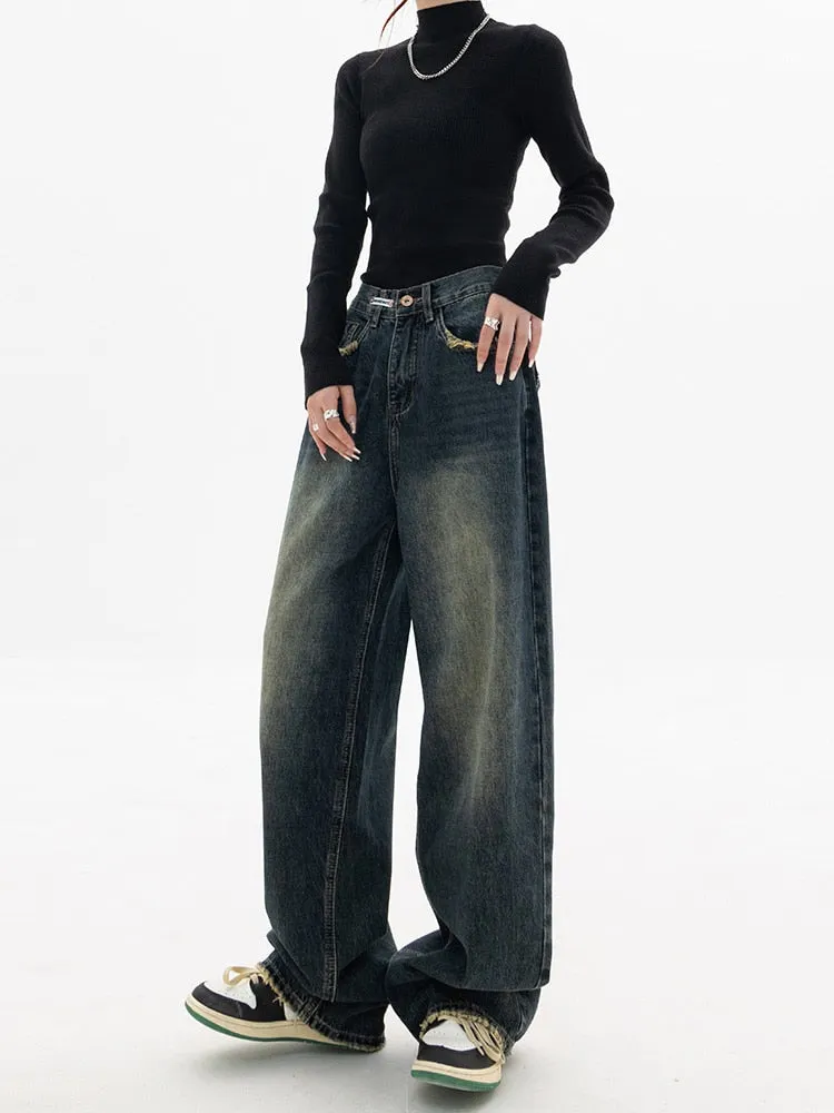 Lena - Vintage Baggy Jeans voor Dames | Blauwe Streetwear van Zephyras