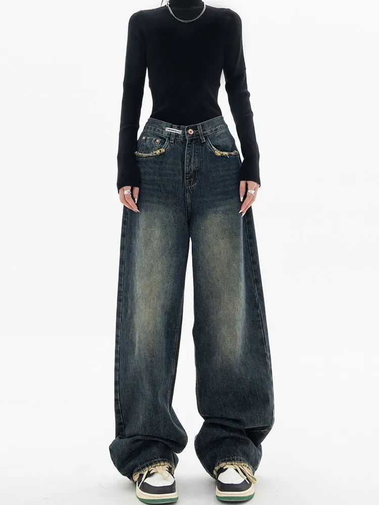 Lena - Vintage Baggy Jeans voor Dames | Blauwe Streetwear van Zephyras