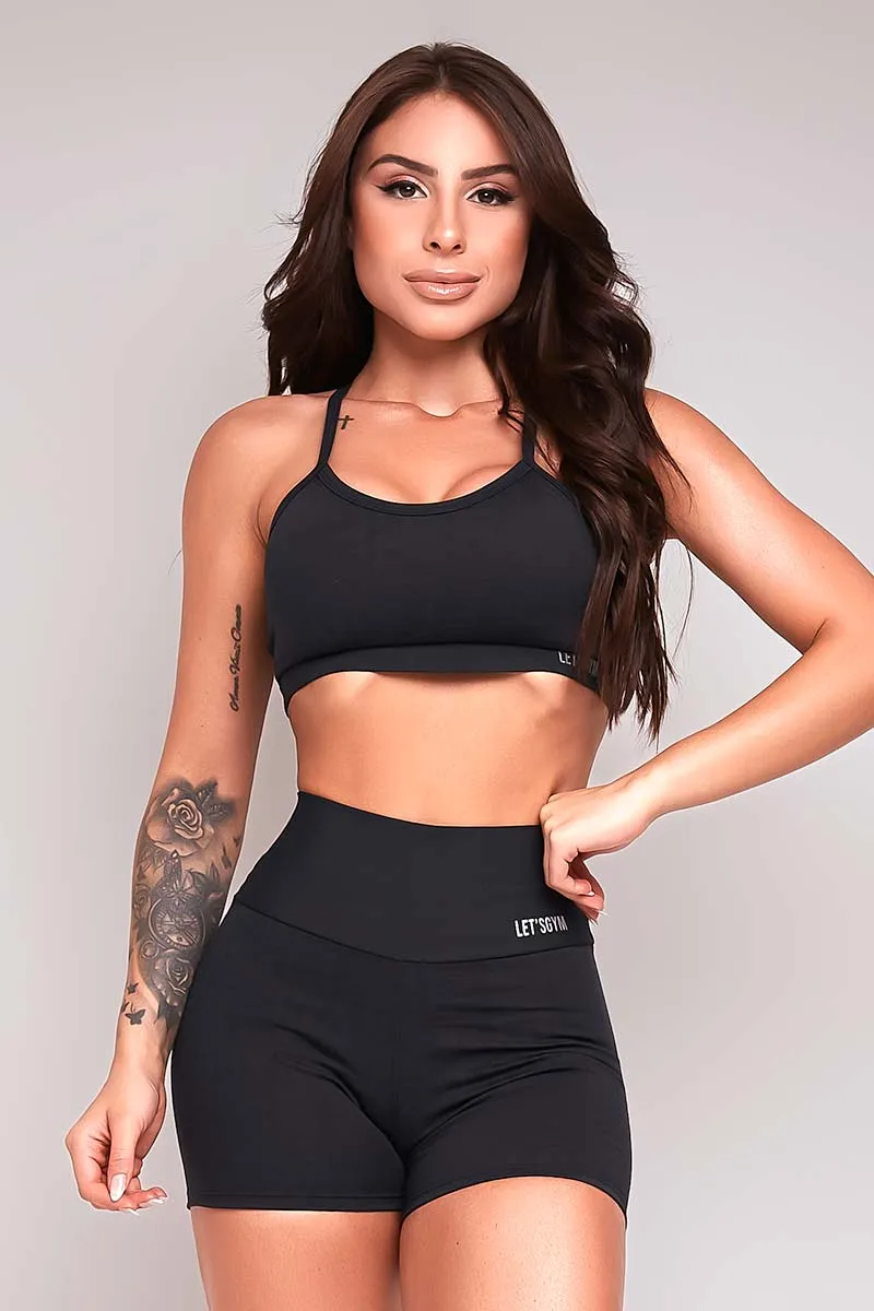 Let's Gym Black Matrix Shorts
