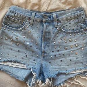 Levi Studded Button Up shorts