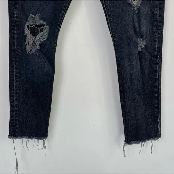 LEVI'S 501 High Rise Waisted Skinny Jeans Wild Bunch Washed Black 90’s Retro 25
