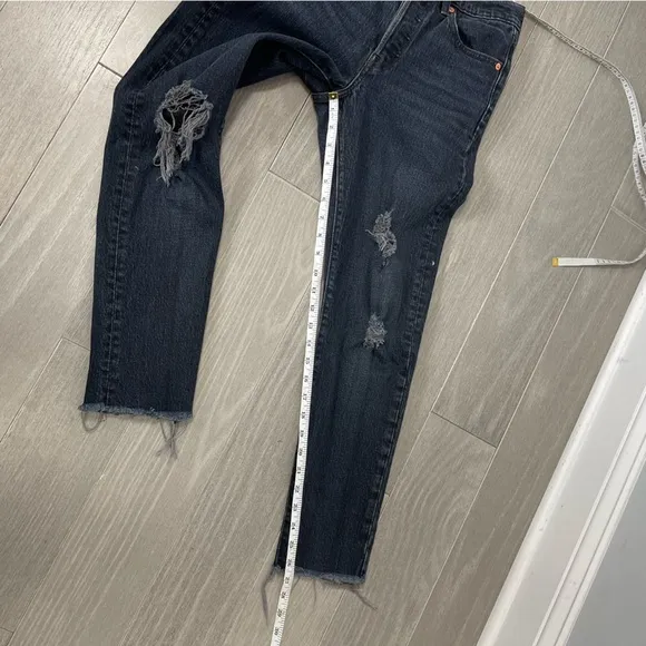 LEVI'S 501 High Rise Waisted Skinny Jeans Wild Bunch Washed Black 90’s Retro 25