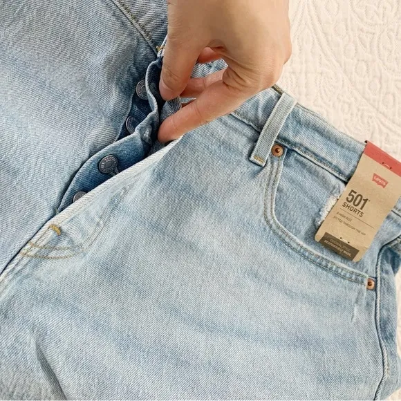 Levi's 501 Original High-Rise Distressed Denim Shorts