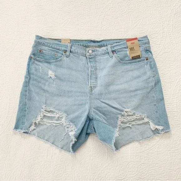 Levi's 501 Original High-Rise Distressed Denim Shorts