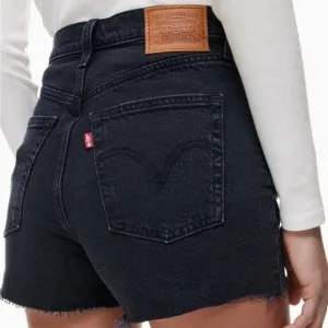Levi's® Premium 501 Original Fit High Rise Women's Black Cutoff Shorts NWT Sz 27
