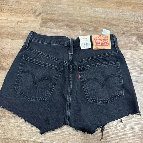 Levi's® Premium 501 Original Fit High Rise Women's Black Cutoff Shorts NWT Sz 27