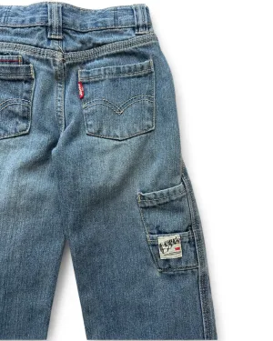 Levi's vintage light wash denim cargo kids jeans