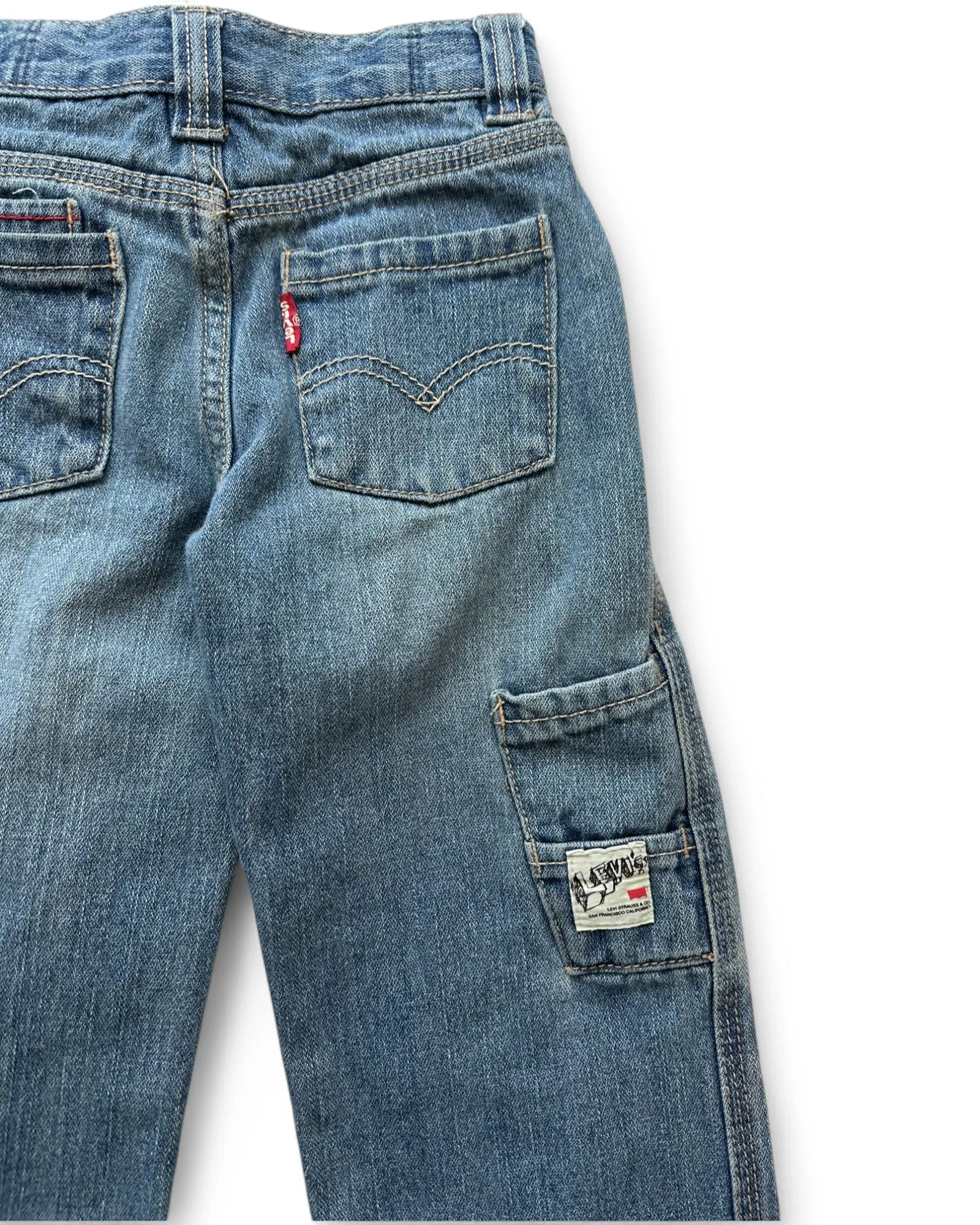 Levi's vintage light wash denim cargo kids jeans