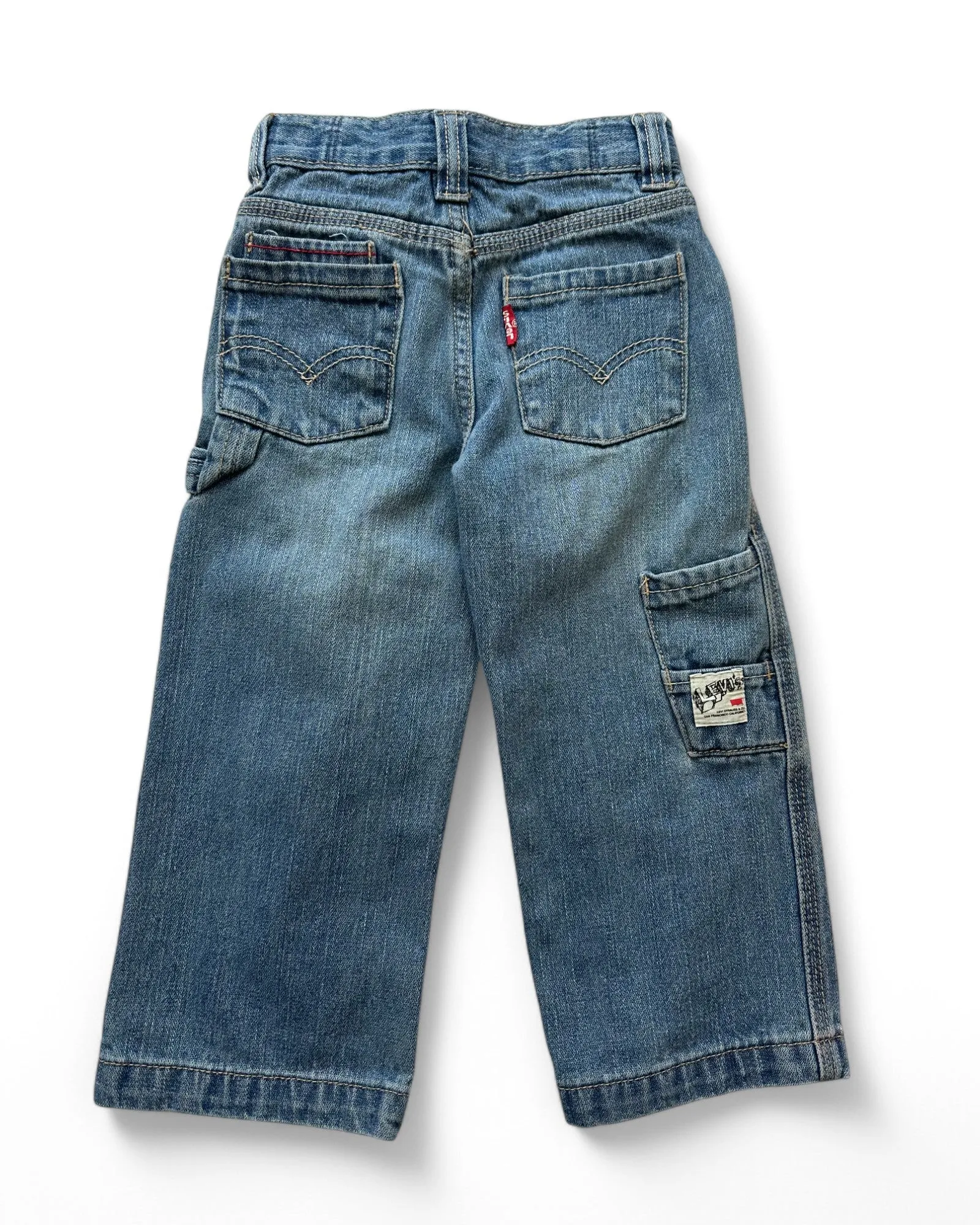 Levi's vintage light wash denim cargo kids jeans