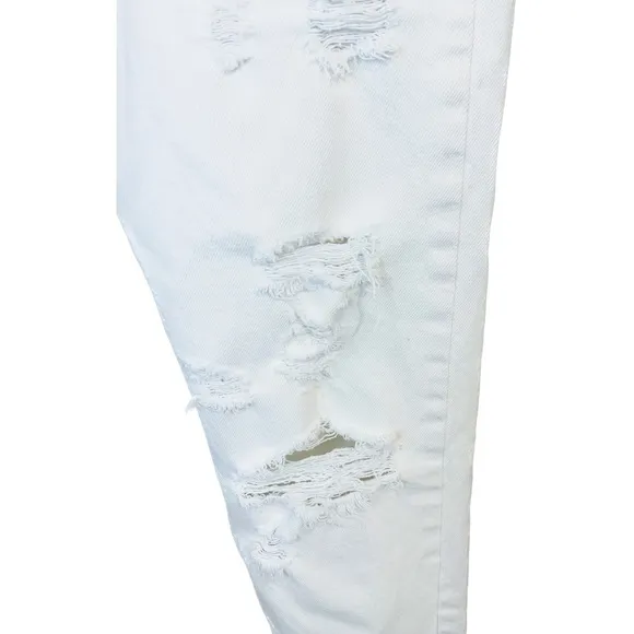 Levi’s Wedgie Icon Fit Distressed Vintage Chalk Off White Ankle Jeans Size 25