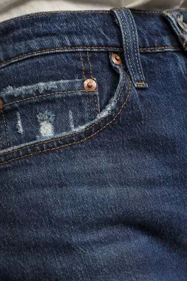 Levis Womens 501 Denim Cutoff Shorts 26 Hi Rise Button Fly Blue Jean Distressed