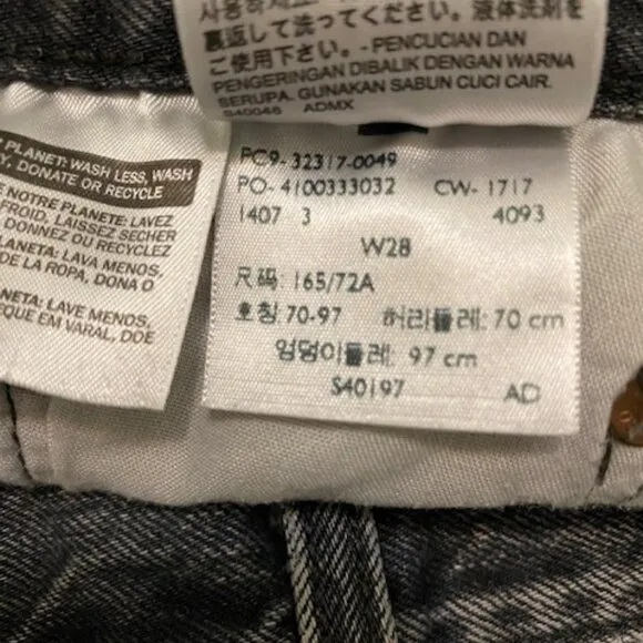 Levi's Women's 501 Faded Black Distressed Jean Cut Offs Size 28