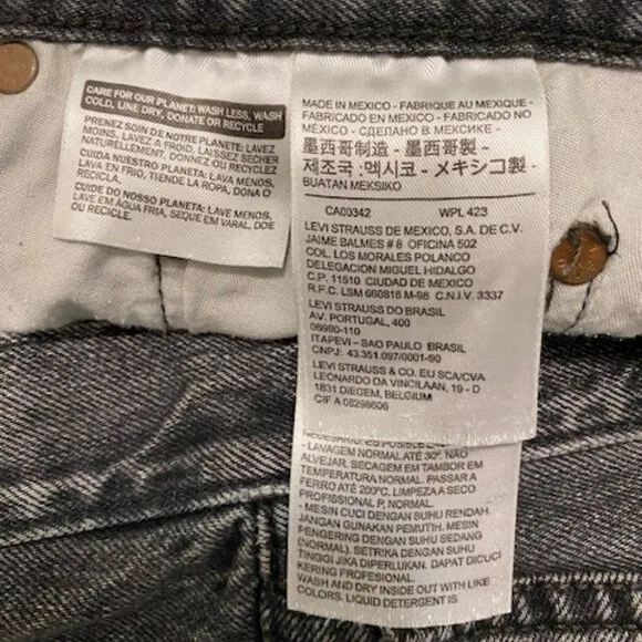 Levi's Women's 501 Faded Black Distressed Jean Cut Offs Size 28