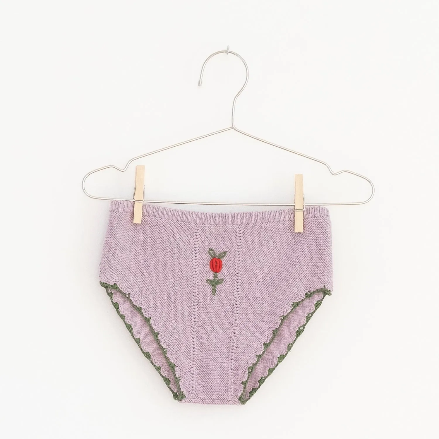 Lilac Flowers Knit Shorties by Fish & Kids