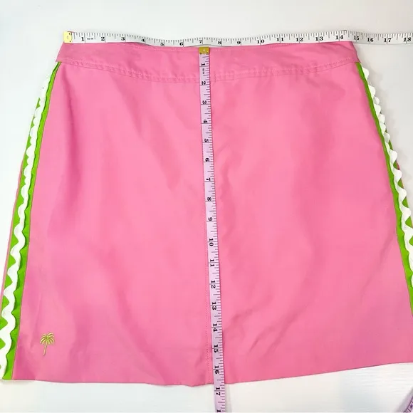 Lilly Pulitzer Vintage Pink Green Ric Rac Trim Skort Skirt