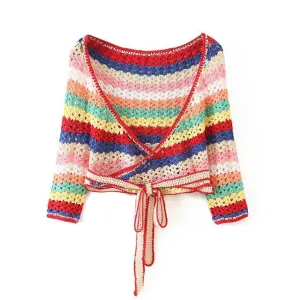 LIMON Striped Crochet Top/Short/Skirt Set (available separately)