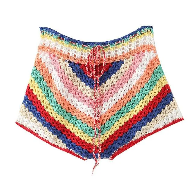 LIMON Striped Crochet Top/Short/Skirt Set (available separately)