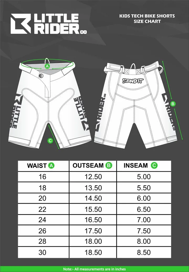 Little Rider Co Kids Bike Shorts - Classic Tech Series - Stealth