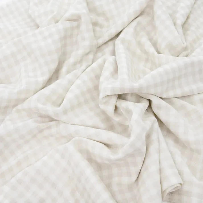 Little Unicorn Stretch Knit Swaddle (Tan Gingham)