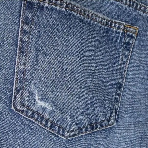 Lucky BRAND 90s Midi Shorts Distressed Cutoff Button Fly NWT Size 6 / 28