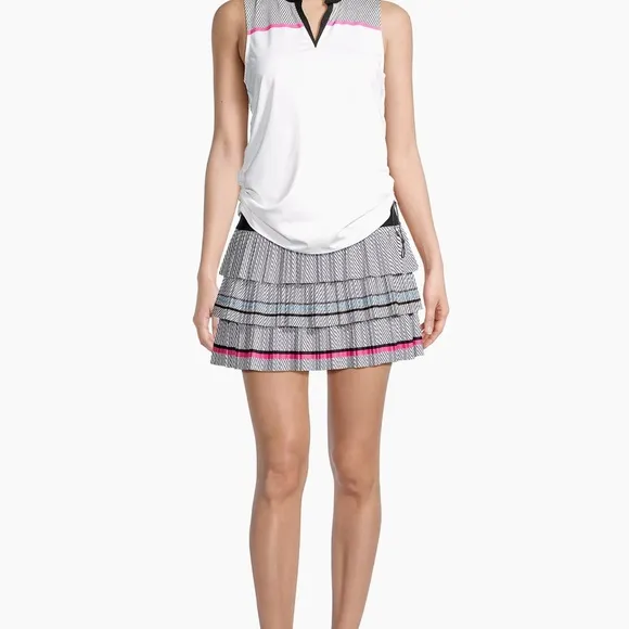 LUCKY IN LOVE On The Line Pleated Tennis Golf Skort Short Skirt Pickleball