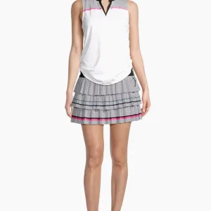 LUCKY IN LOVE On The Line Pleated Tennis Golf Skort Short Skirt Pickleball