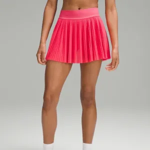 lululemon LIPGLOSS PINK mesh pleats MR mini tennis skirt