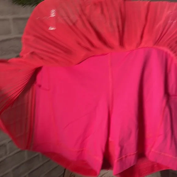 lululemon LIPGLOSS PINK mesh pleats MR mini tennis skirt