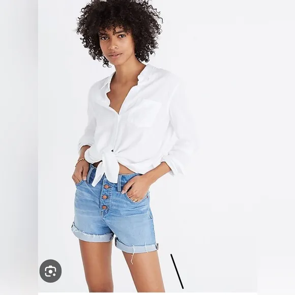 MADEWELL High-Rise Denim Shorts: Button-Front Edition 25 H6543