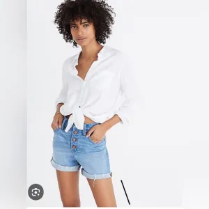 MADEWELL High-Rise Denim Shorts: Button-Front Edition 25 H6543