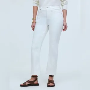 Madewell NWT Curvy Kick Out Crop Jeans Size 25 in Pure White