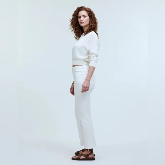 Madewell NWT Curvy Kick Out Crop Jeans Size 25 in Pure White
