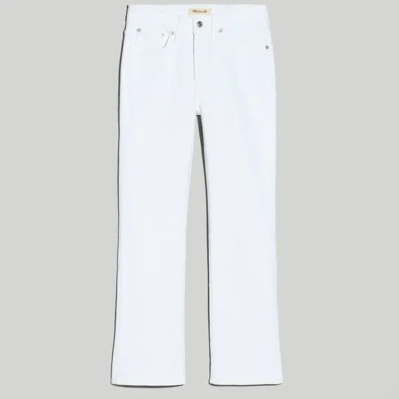 Madewell NWT Mid Rise Kick Out Crop Jeans Size 30 in Pure White