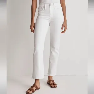Madewell NWT Mid Rise Kick Out Crop Jeans Size 30 in Pure White