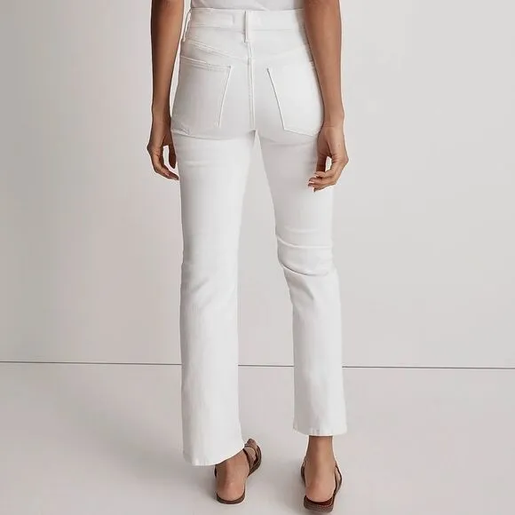 Madewell NWT Mid Rise Kick Out Crop Jeans Size 30 in Pure White