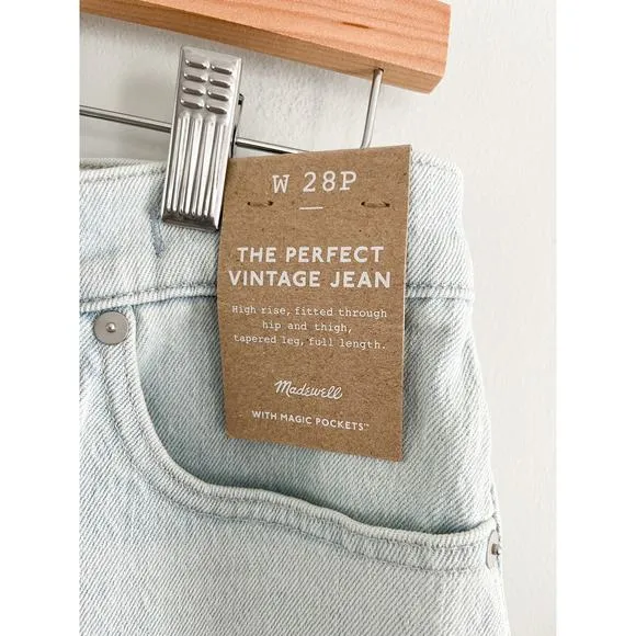 Madewell | NWT | The Petite Perfect Vintage Jean | Chesthunt Wash | Sz 28P