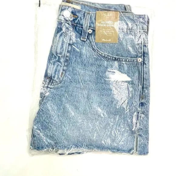 MADEWELL Relaxed Denim Shorts w/Side-Slit Size 26 (runs large) NWT