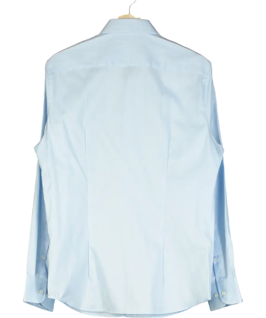 MANGO Blue 100% Cotton Slim Fit Shirt UK S